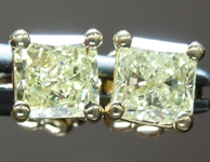 SOLD.... Yellow Diamond Earrings: .70cts Y-Z SI2 Radiant Cut Diamond Stud Earrings R4631