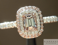 SOLD....Pink Diamond Ring: .36ct Light Pink SI2 Emerald Cut GIA Pink Diamond Halo Ring R4817