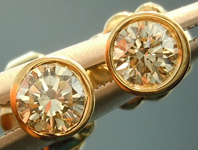 SOLD....Diamond Earrings: .34cts M/VS Round Brilliant Bezel Set Diamond Stud Earrings R4207