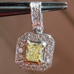 0.32ct Fancy Yellow SI1 Cushion Cut Diamond Pendant R4889