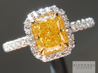 SOLD....1.01ct Vivid Yellow SI1 Radiant Cut Diamond Ring R4729