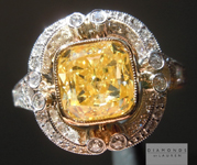 SOLD... 2.02ct Intense Yellow VS1 Cushion Cut Diamond Ring GIA R5000