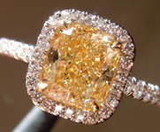SOLD...Yellow Diamond Halo RIng: 1.52ct U-V SI1 Cushion Cut GIA "Uber" Halo R5032