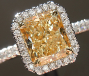 SOLD....Yellow Diamond Ring: 1.72ct W-X VVS1 Radiant Cut GIA "Uber" Halo R5052