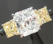 SOLD...Colorless Diamond Ring: .99ct E SI1 Radiant Cut GIA Fancy Intense Yellow Side Stones R5078