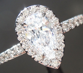 SOLD........Colorless Diamond Ring: .57ct D SI2 Pear Brilliant GIA Halo Ring R5060