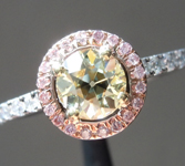 SOLD...Yellow Diamond Ring: .65ct W-X VS1 Old European Cut GIA Pink Diamond Halo R5084