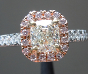 SOLD.....Diamond Ring: .78ct J VVS2 Cushion Cut GIA Pink Diamond Halo R5095