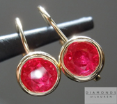 SOLD...Ruby Earrings: 1.23cts Round Brilliant Natural Ruby Drop Earrings R5088