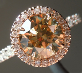 SOLD...Brown Diamond Ring: 1.60ct Fancy Brown Yellow VS2 Round Brilliant Halo Ring R5149