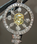 SOLD.... Yellow Diamond Pendant: .64ct Fancy Intense Yellow I1 Branded DBL Modern Antique Diamond GIA Key Pendant R5178