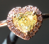 SOLD....0.77ct Fancy Yellow VVS2 Heart Shape Diamond Ring R5204