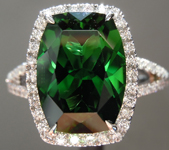 SOLD......Tourmaline Ring: 4.00ct Precision Cut Rectangular Cushion Chrome Tourmaline Halo Ring R3891