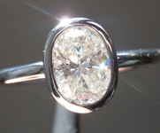 SOLD.... Colorless Diamond Ring: .90ct H SI2 Oval Shape Bezel Set Ring R5194