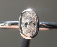 SOLD.....Colorless Diamond Ring: .37ct G VS2 Oval Shape Bezel Set Ring R5195