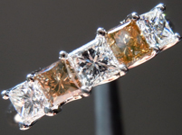 SOLD.... Diamond Ring: 1.07cts Fancy Brown and Colorless Princess Cut Five Stone Ring R4504