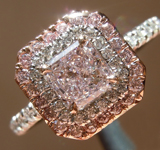 SOLD.....Purple Diamond Ring: .55ct Fancy Light Pinkish Purple I1 Radiant Cut GIA Double Halo R5302