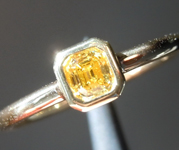0.23ct Orange Yellow VS2 Asscher Cut Ring R5300