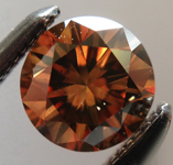 SOLD.... Loose Diamond: .40ct Fancy Deep Orange Brown SI1 Round Brilliant Great Stone R5330