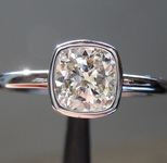 SOLD...Colorless Diamond Bezel Ring: 1.01ct J VS1 Cushion Cut GIA Beautiful Cut GIA R5233