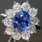SOLD...Sapphire Ring: 1.74ct Blue Oval Shape Sapphire and Diamond Ring R5382