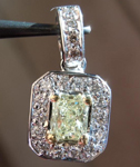 SOLD...0.31ct W-X SI1 Radiant Cut Diamond Pendant R5477