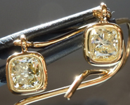 SOLD....Yellow Diamond Earrings: 1.40ctw Fancy Light Yellow VS1 Radiant Cut Dangle Earrings R5511
