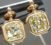 SOLD...Yellow Diamond Earrings: .54ctw Fancy Intense Yellow VS Radiant Cut Dangle Earrings R5510