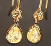 SOLD...Yellow Diamond Earrings: .26ctw Fancy Yellow VS1 Pear Shape Dangle Earrings R5488