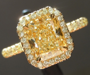 SOLD....Yellow Diamond Ring: 1.70ct Y-Z VS2 Radiant Cut GIA Yellow Diamond Halo R5561