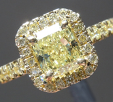 SOLD.....Yellow Diamond Ring: 1.02ct Fancy Yellow SI2 Radiant Cut GIA Yellow  Diamond Halo R5550