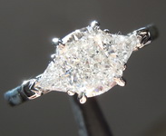 SOLD........Colorless Diamond Ring: 1.02ct F VVS1 Cushion Modified Brilliant Three Stone Diamond Ring GIA R5611