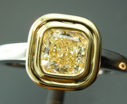 SOLD...Yellow Diamond: .72ct W-X VVS1 Cushion Cut Diamond Ring GIA R5659