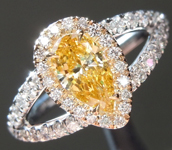 0.52ct Orange Yellow I1 Pear Shape Diamond Ring R5681