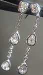 SOLD...Colorless Diamond Earrings: .79ctw G VS Old Mine Brilliant and Pear Shape Diamond Dangle Earrings R5618