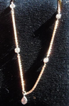 SOLD...Diamond Necklace: .12ct G VS Old Mine Pear Shape and .52cts Old Mine Brilliant Diamond Necklace R5675