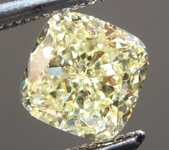 SOLD.... Loose Yellow Diamond: .70ct Fancy Light Yellow Internally Flawless Cushion Cut GIA R5774