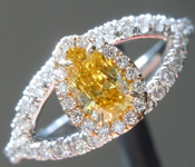 0.27ct Intense Orange Yellow I1 Pear Diamond Ring R5782