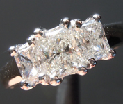 SOLD..........Colorless Diamond Ring: 1.27ctw H VS-SI2 Radiant Cut Three Stone Diamond Ring R5790