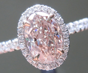 SOLD......Pink Diamond Ring: 1.03ct Light Pink Brown I1 Oval Diamond Halo Ring GIA R5823