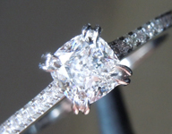 SOLD...0.50ct E VS1 Cushion Cut Diamond Ring R5818