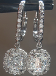 SOLD......Colorless Diamond Earrings: 1.47cts Colorless Cushion Cut Diamond Dangle Earrings GIA R5815