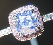SOLD....Colorless Diamond Ring: 1.01ct E SI2 Cushion Modified Brilliant GIA Pink Diamond Halo R5852