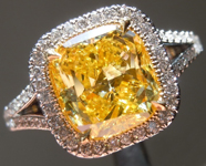 SOLD....Yellow Diamond Ring: 2.25ct Fancy Vivid Yellow SI1 GIA Uber Halo Ring R5804
