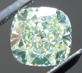 SOLD....Loose Green Diamond: .86ct Fancy Light Green Yellow VS2 Cushion Cut GIA Great Color R5831