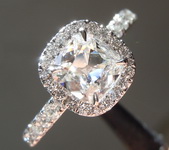 SOLD...Colorless Diamond Ring: .84ct F VS2 Old Mine Brilliant Diamond Halo Ring GIA R5863