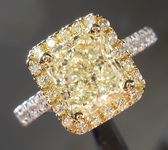 SOLD.....Yellow Diamond Ring: 2.03ct O-P SI2 Radiant Cut Diamond Halo Ring R5897
