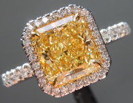 SOLD....1.74ct Fancy Light Yellow VS1 Radiant Cut Diamond Ring R5961