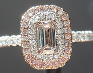 SOLD.,..0.33ct Pink SI1 Emerald Cut Diamond Ring R6064