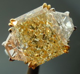 SOLD.....Light Yellow Diamond Ring: 5.27ct W-X VS2 Radiant Cut GIA Trapezoid Side Stones R5963